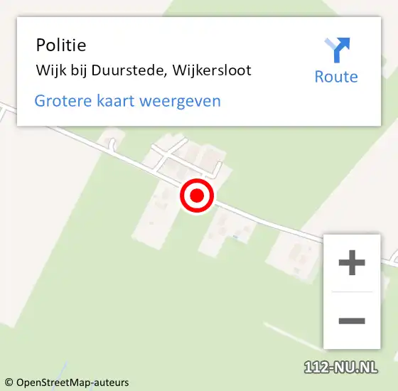 Locatie op kaart van de 112 melding: Politie Wijk bij Duurstede, Wijkersloot op 19 juni 2014 08:24