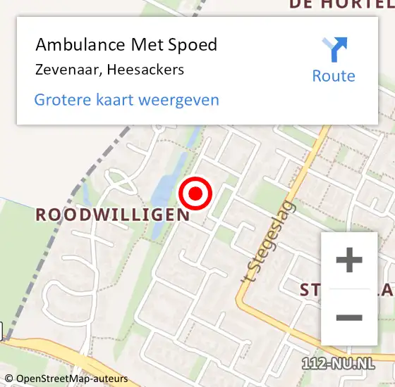 Locatie op kaart van de 112 melding: Ambulance Met Spoed Naar Zevenaar, Heesackers op 8 augustus 2021 18:30