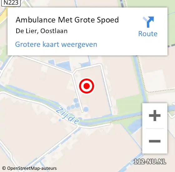 Locatie op kaart van de 112 melding: Ambulance Met Grote Spoed Naar De Lier, Oostlaan op 8 augustus 2021 19:24