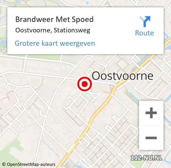 Locatie op kaart van de 112 melding: Brandweer Met Spoed Naar Oostvoorne, Stationsweg op 8 augustus 2021 19:28