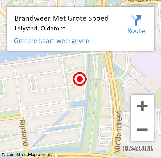 Locatie op kaart van de 112 melding: Brandweer Met Grote Spoed Naar Lelystad, Oldambt op 8 augustus 2021 19:40