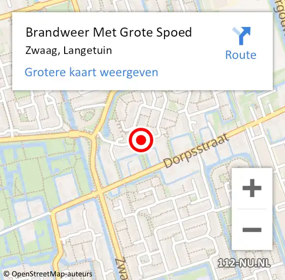 Locatie op kaart van de 112 melding: Brandweer Met Grote Spoed Naar Zwaag, Langetuin op 8 augustus 2021 19:43