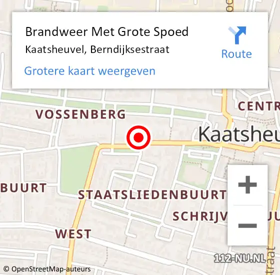 Locatie op kaart van de 112 melding: Brandweer Met Grote Spoed Naar Kaatsheuvel, Berndijksestraat op 8 augustus 2021 21:36