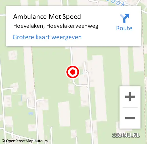 Locatie op kaart van de 112 melding: Ambulance Met Spoed Naar Hoevelaken, Hoevelakerveenweg op 8 augustus 2021 22:24