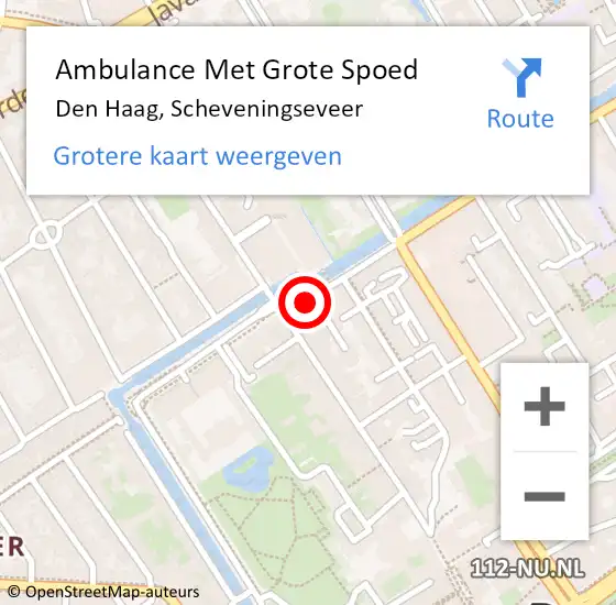 Locatie op kaart van de 112 melding: Ambulance Met Grote Spoed Naar Den Haag, Scheveningseveer op 8 augustus 2021 23:03