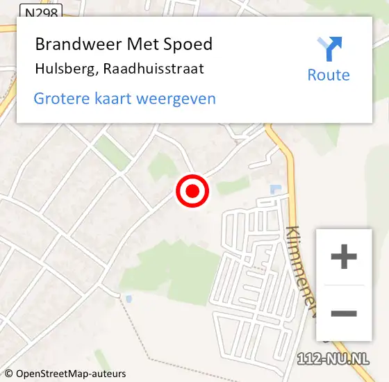 Locatie op kaart van de 112 melding: Brandweer Met Spoed Naar Hulsberg, Raadhuisstraat op 9 augustus 2021 00:00