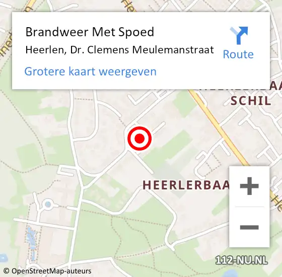 Locatie op kaart van de 112 melding: Brandweer Met Spoed Naar Heerlen, Dr. Clemens Meulemanstraat op 9 augustus 2021 01:18