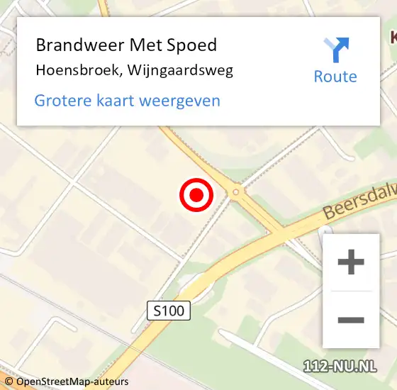 Locatie op kaart van de 112 melding: Brandweer Met Spoed Naar Hoensbroek, Wijngaardsweg op 9 augustus 2021 01:19