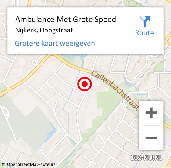 Locatie op kaart van de 112 melding: Ambulance Met Grote Spoed Naar Nijkerk, Hoogstraat op 9 augustus 2021 04:58