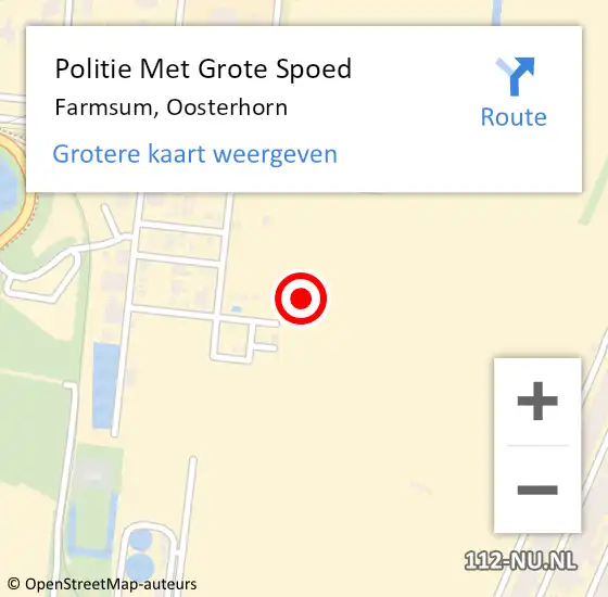 Locatie op kaart van de 112 melding: Politie Met Grote Spoed Naar Farmsum, Oosterhorn op 9 augustus 2021 07:34