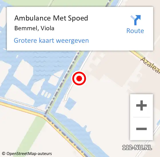 Locatie op kaart van de 112 melding: Ambulance Met Spoed Naar Bemmel, Viola op 9 augustus 2021 08:14