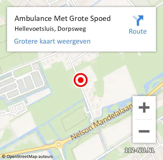 Locatie op kaart van de 112 melding: Ambulance Met Grote Spoed Naar Hellevoetsluis, Dorpsweg op 9 augustus 2021 10:06