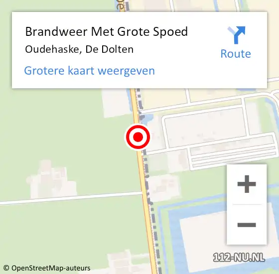 Locatie op kaart van de 112 melding: Brandweer Met Grote Spoed Naar Oudehaske, De Dolten op 19 juni 2014 08:52