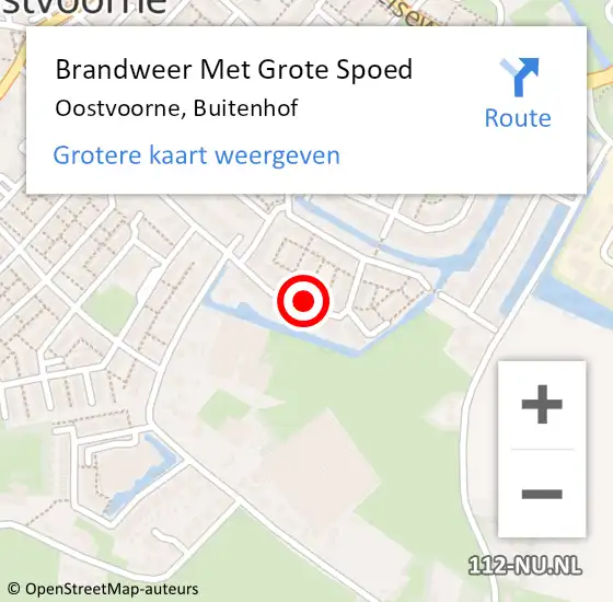 Locatie op kaart van de 112 melding: Brandweer Met Grote Spoed Naar Oostvoorne, Buitenhof op 9 augustus 2021 10:56