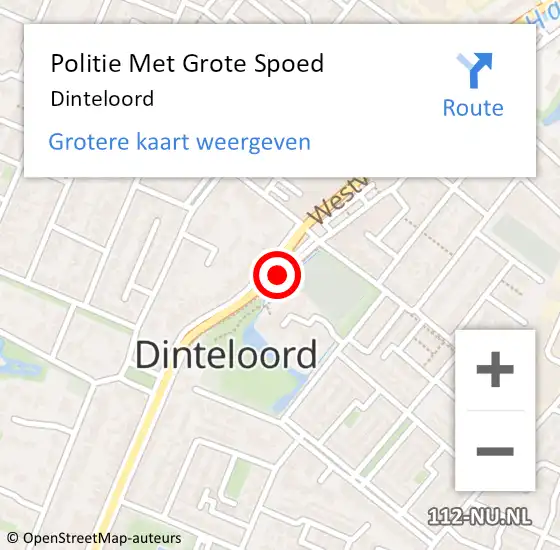 Locatie op kaart van de 112 melding: Politie Met Grote Spoed Naar Dinteloord op 9 augustus 2021 13:50