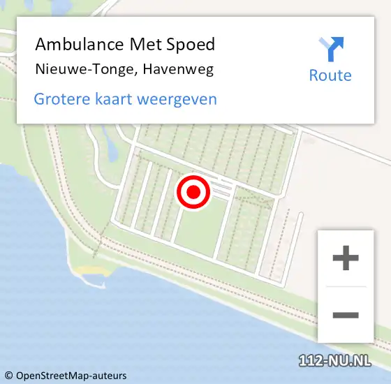 Locatie op kaart van de 112 melding: Ambulance Met Spoed Naar Nieuwe-Tonge, Havenweg op 9 augustus 2021 13:51