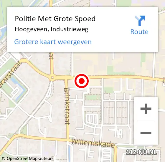 Locatie op kaart van de 112 melding: Politie Met Grote Spoed Naar Hoogeveen, Industrieweg op 9 augustus 2021 13:53