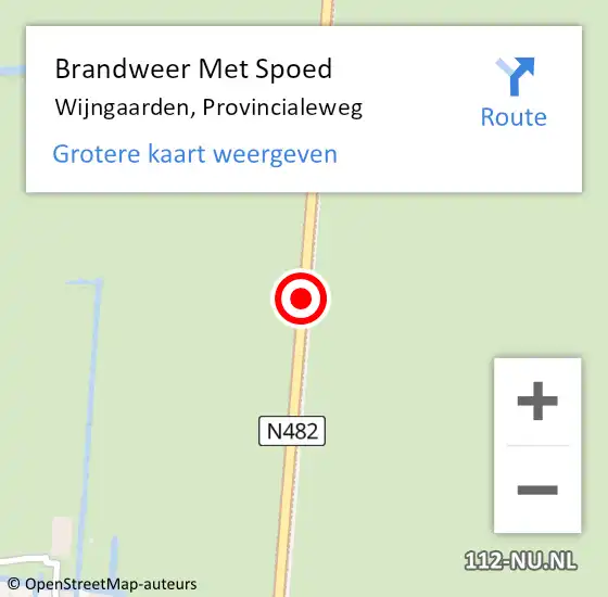 Locatie op kaart van de 112 melding: Brandweer Met Spoed Naar Wijngaarden, Provincialeweg op 8 september 2013 15:19