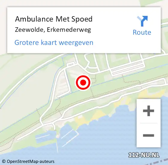 Locatie op kaart van de 112 melding: Ambulance Met Spoed Naar Zeewolde, Erkemederweg op 9 augustus 2021 14:44