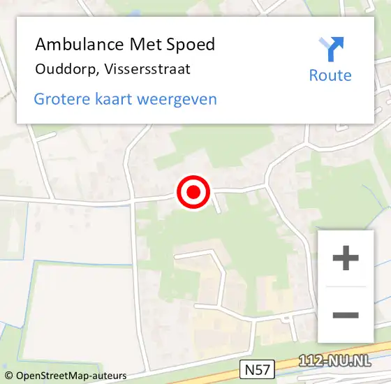 Locatie op kaart van de 112 melding: Ambulance Met Spoed Naar Ouddorp, Vissersstraat op 9 augustus 2021 14:51