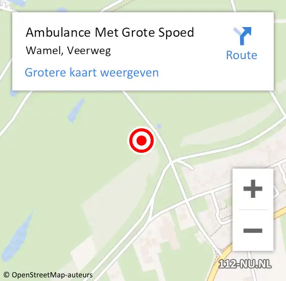 Locatie op kaart van de 112 melding: Ambulance Met Grote Spoed Naar Wamel, Veerweg op 9 augustus 2021 17:13