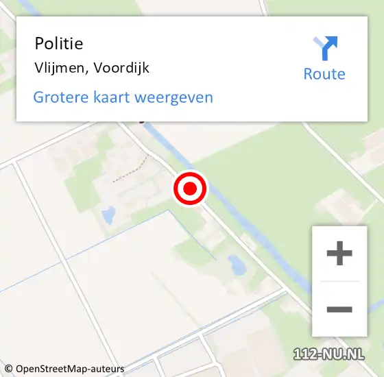 Locatie op kaart van de 112 melding: Politie Vlijmen, Voordijk op 9 augustus 2021 17:15