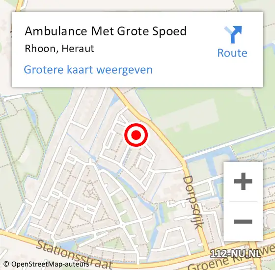 Locatie op kaart van de 112 melding: Ambulance Met Grote Spoed Naar Rhoon, Heraut op 9 augustus 2021 17:26