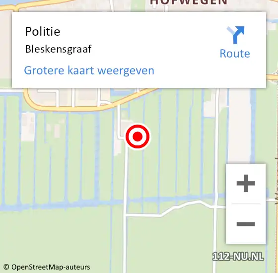 Locatie op kaart van de 112 melding: Politie Bleskensgraaf op 9 augustus 2021 17:54