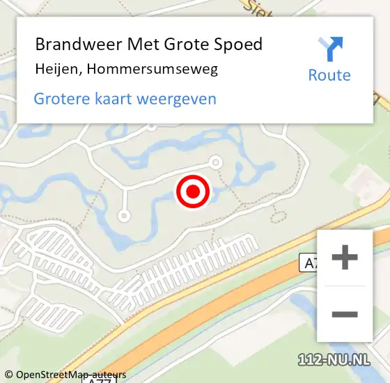 Locatie op kaart van de 112 melding: Brandweer Met Grote Spoed Naar Heijen, Hommersumseweg op 9 augustus 2021 18:30