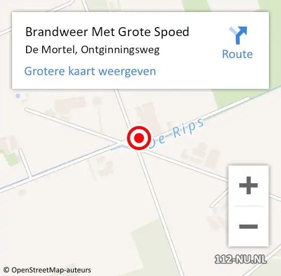 Locatie op kaart van de 112 melding: Brandweer Met Grote Spoed Naar De Mortel, Ontginningsweg op 9 augustus 2021 18:43