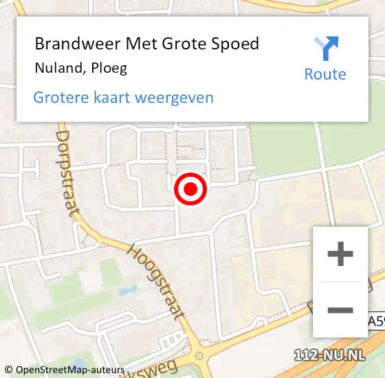 Locatie op kaart van de 112 melding: Brandweer Met Grote Spoed Naar Nuland, Ploeg op 9 augustus 2021 19:14