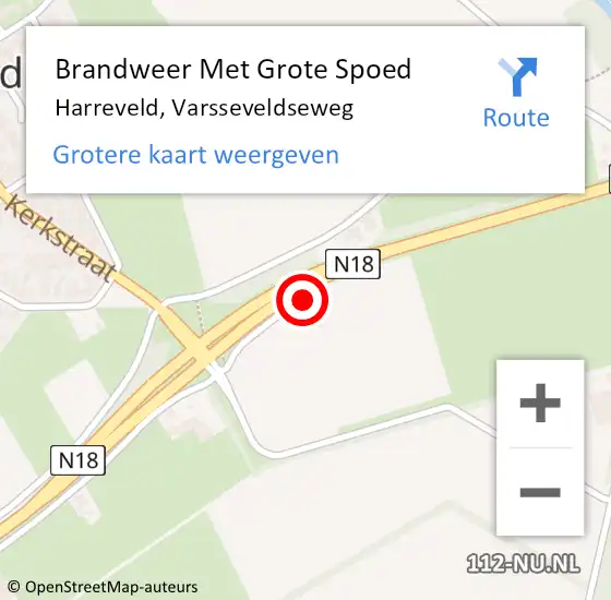 Locatie op kaart van de 112 melding: Brandweer Met Grote Spoed Naar Harreveld, Varsseveldseweg op 19 juni 2014 09:46