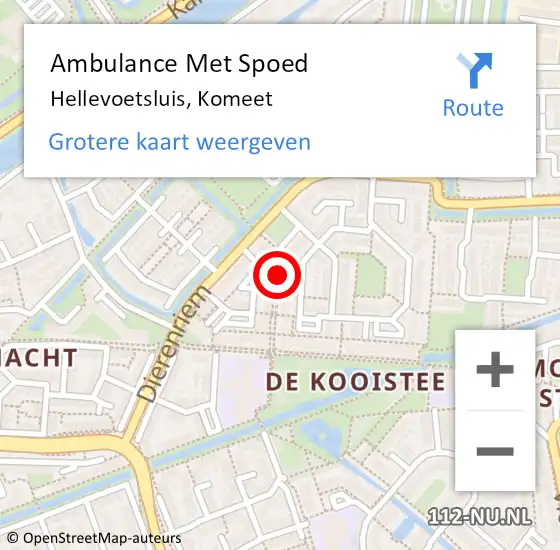 Locatie op kaart van de 112 melding: Ambulance Met Spoed Naar Hellevoetsluis, Komeet op 9 augustus 2021 20:40
