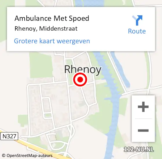 Locatie op kaart van de 112 melding: Ambulance Met Spoed Naar Rhenoy, Middenstraat op 9 augustus 2021 21:59