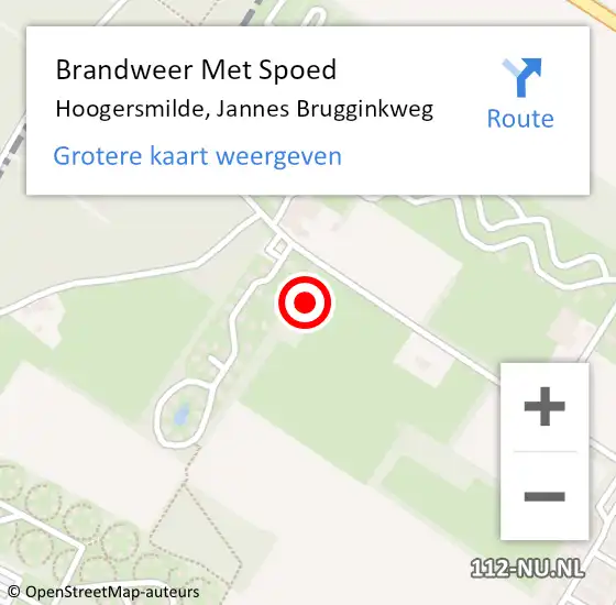 Locatie op kaart van de 112 melding: Brandweer Met Spoed Naar Hoogersmilde, Jannes Brugginkweg op 9 augustus 2021 22:44