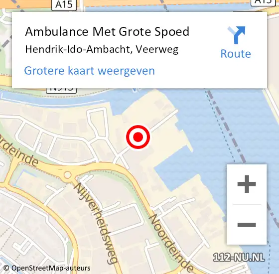 Locatie op kaart van de 112 melding: Ambulance Met Grote Spoed Naar Hendrik-Ido-Ambacht, Veerweg op 9 augustus 2021 22:54