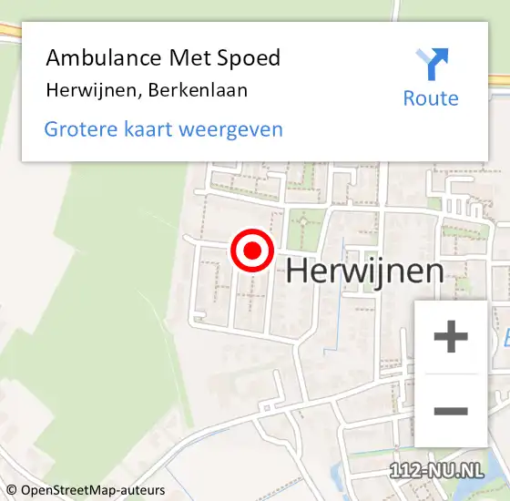 Locatie op kaart van de 112 melding: Ambulance Met Spoed Naar Herwijnen, Berkenlaan op 10 augustus 2021 02:04