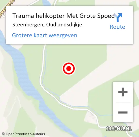 Locatie op kaart van de 112 melding: Trauma helikopter Met Grote Spoed Naar Steenbergen, Oudlandsdijkje op 10 augustus 2021 02:11