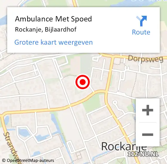 Locatie op kaart van de 112 melding: Ambulance Met Spoed Naar Rockanje, Bijlaardhof op 10 augustus 2021 05:31