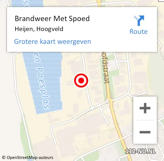 Locatie op kaart van de 112 melding: Brandweer Met Spoed Naar Heijen, Hoogveld op 10 augustus 2021 05:43