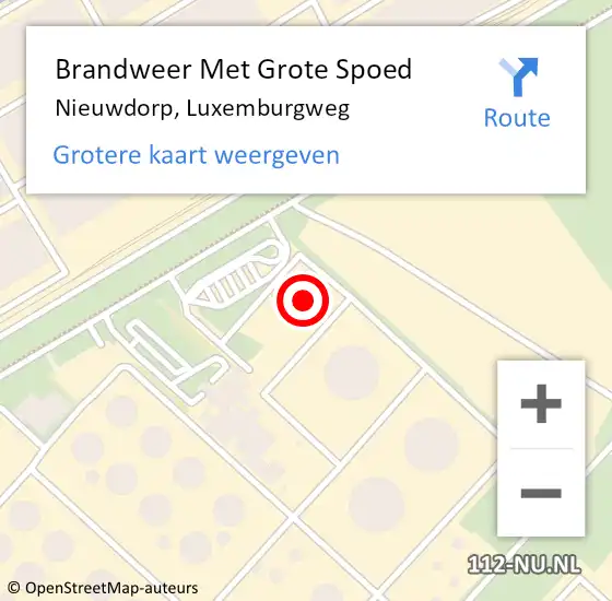 Locatie op kaart van de 112 melding: Brandweer Met Grote Spoed Naar Nieuwdorp, Luxemburgweg op 10 augustus 2021 06:43