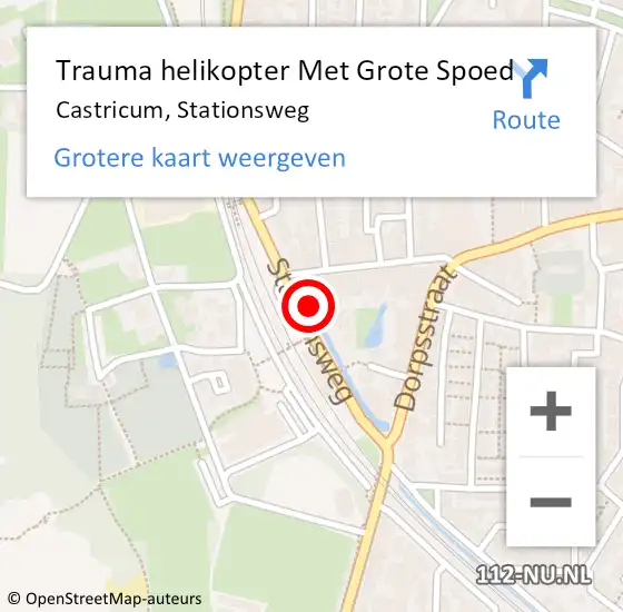 Locatie op kaart van de 112 melding: Trauma helikopter Met Grote Spoed Naar Castricum, Stationsweg op 10 augustus 2021 07:14