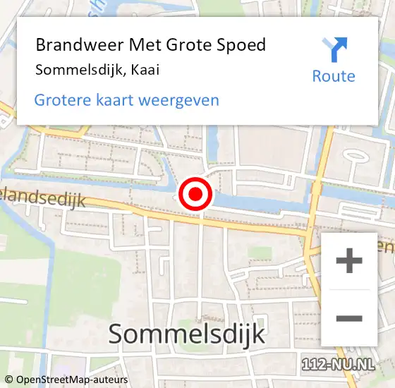 Locatie op kaart van de 112 melding: Brandweer Met Grote Spoed Naar Sommelsdijk, Kaai op 10 augustus 2021 08:17