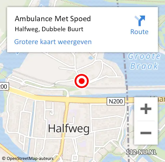 Locatie op kaart van de 112 melding: Ambulance Met Spoed Naar Halfweg, Dubbele Buurt op 10 augustus 2021 08:27