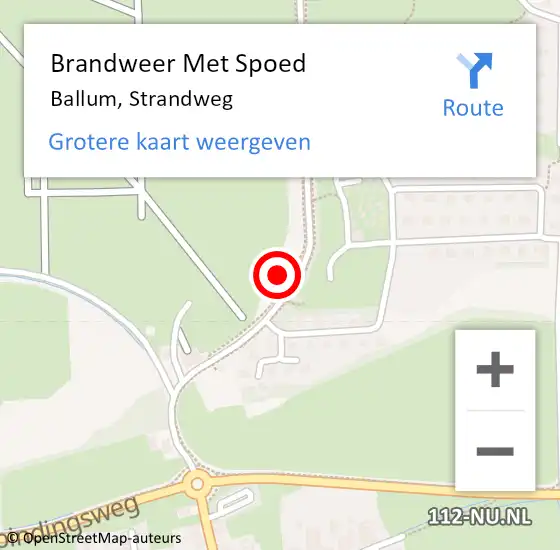 Locatie op kaart van de 112 melding: Brandweer Met Spoed Naar Ballum, Strandweg op 10 augustus 2021 08:36