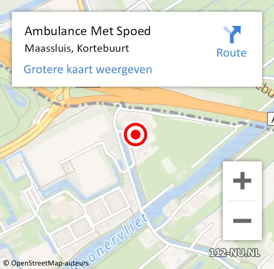 Locatie op kaart van de 112 melding: Ambulance Met Spoed Naar Maassluis, Kortebuurt op 10 augustus 2021 08:36