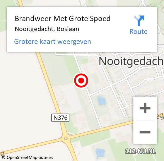 Locatie op kaart van de 112 melding: Brandweer Met Grote Spoed Naar Nooitgedacht, Boslaan op 10 augustus 2021 09:04