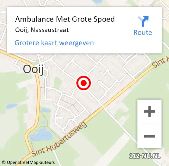 Locatie op kaart van de 112 melding: Ambulance Met Grote Spoed Naar Ooij, Nassaustraat op 10 augustus 2021 09:11