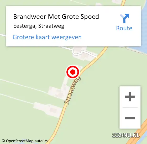 Locatie op kaart van de 112 melding: Brandweer Met Grote Spoed Naar Eesterga, Straatweg op 10 augustus 2021 09:25