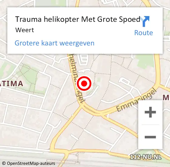 Locatie op kaart van de 112 melding: Trauma helikopter Met Grote Spoed Naar Weert op 10 augustus 2021 09:33